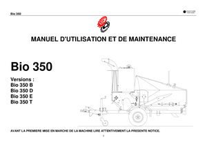 Bio 350 NOTICE UTILISATION