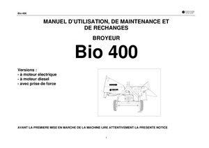Bio_400_NOTICE UTILISATION