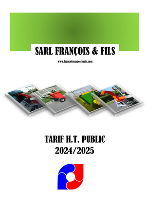 TARIF 2024-2025 HT PUBLIC SARL FRANCOIS